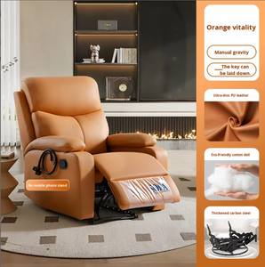 <span class=keywords><strong>Canapé</strong></span> de salon <span class=keywords><strong>électrique</strong></span> moderne une place en cuir véritable, fauteuil inclinable massant et convertible avec rangement - Product Image 1