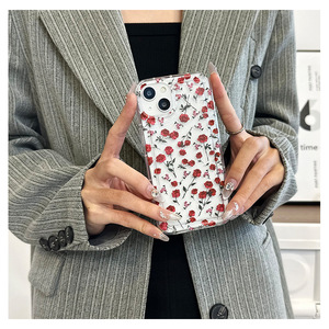 เคสโทรศัพท์สีแดงกุหลาบสำหรับ iPhone 17 Pro Max/16ยังเหมาะสำหรับ iPhone 15 Pro Max, กันกระแทกถุงลมนิรภัย, เคสนิ่มโปร่งใส - Product Image 2