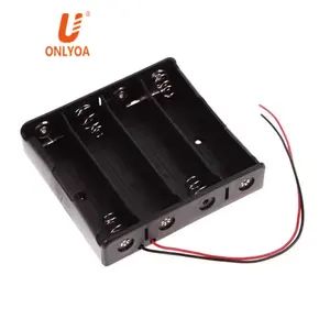 Chất lượng cao màu đen 4 di động Li-ion 3.7V 4*18650 trường hợp pin nhựa Pin chủ mà không cần che với PC pins/Dây dẫn