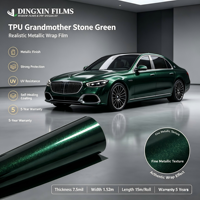 Film de protection de peinture OEM Premium vert émeraude TPU, vert bijou profond avec scintillement métallique, anti-rayures, rouleau de 7,5 mil