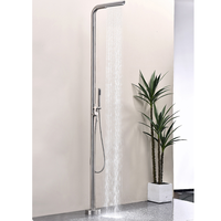 Colonne de douche autoportante WEIHAO pour extérieur, avec pommeau de douche haut de gamme, robinet de douche en acier inoxydable, eau chaude et froide, idéale pour la plage