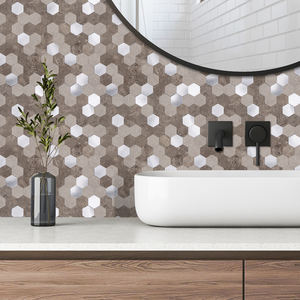 Carreaux hexagonaux adhésifs <span class=keywords><strong>marron</strong></span> argenté Vivid Tiles pour crédence, installation facile, à peler et coller, pour la décoration murale de cuisine et salle de bain - Product Image 5
