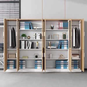Armoire <span class=keywords><strong>de</strong></span> classement moderne en bois, design simple et élégant, <span class=keywords><strong>avec</strong></span> porte en verre transparent et panneau <span class=keywords><strong>de</strong></span> verrouillage, idéale pour le <span class=keywords><strong>rangement</strong></span> <span class=keywords><strong>de</strong></span> <span class=keywords><strong>bureau</strong></span> - Nouveauté ! - Product Image 2