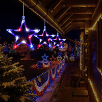 LED-Stern-Saugnapf-Fensterbeleuchtung, dekorative Lichter aus Kunststoff, batteriebetrieben, im Pentagramm-Stil