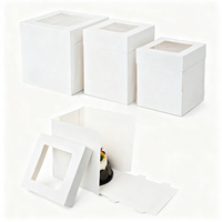 Boîte à gâteau pliable écologique, emballage en papier pliable avec fenêtre transparente, tailles personnalisées disponibles pour les gâteaux à emporter