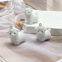 Pendentif Animal Mignon en Peluche Floquée Moutonnette DIY Adorable et Amusant pour Boucles d'Oreilles, Colliers, Porte-clés et Breloques