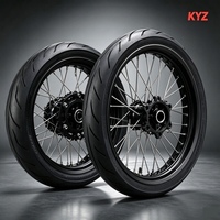 Ensemble de roues à rayons Supermoto avec pneus 17 pouces en aluminium CNC anodisé multicolore, montage direct, chambre à air compatible Sur-Ron Ultra Bee Motocross
