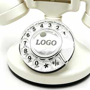 Téléphone fixe filaire à cadran rotatif vintage, téléphone de bureau rétro en plastique ABS pour la décoration de la maison et du bureau - Product Image 5