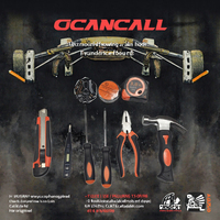 Kit d'outils de réparation professionnel pour mécanicien, 9 pièces, comprenant pinces, marteau à griffes, stylo testeur, boîte - Étui rigide haute résistance
