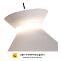 Lampe suspendue contemporaine à hauteur réglable, LED 3000K lumière blanc chaud, construction en fer forgé, finition noire, forme sablier