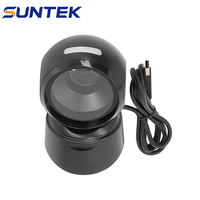 Lector de Códigos de Barras y QR USB de Plástico SUNTEK, Escáner de Escritorio con Cable, en Stock para Puntos de Venta en Supermercados