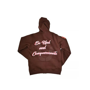 2024 calidad superior personalizada térmica Puff impresión sudaderas con capucha 100% algodón nuevo diseño sólido liso teñido invierno - Product Image 2