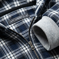 Vestes personnalisées pour hommes, veste courte à carreaux, veste en flanelle à carreaux, fermeture éclair, style streetwear, vêtements de travail, broderie personnalisée