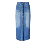 XJYD Spring Autumn Wholesale Girls Jean Skirt Women Cotton Long Denim Skirts