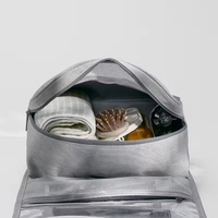 Sac de voyage pour maquillage avec logo personnalisé, imperméable, organiseur de toilette à 3 compartiments, pochette cosmétique pour la salle de bain et la douche