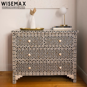 WISEMAX mobili decorativi camera da letto comodino comodino stile Country americano quattro cassetti armadio in legno massello <span class=keywords><strong>con</strong></span> pittura articolo - Product Image 4