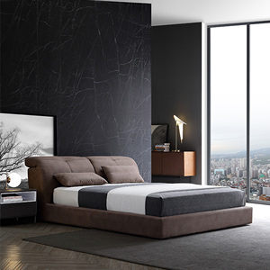 Modern Italian style fabric soft bed functional double bed 1 meter 8 white bedroom furniture storage bed