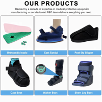 Botte de marche STD Liner Walker certifiée CE ISO, réglable, en polaire, avec Velcro, évite l'œdème par compression, doublure amovible et lavable, ODM OEM