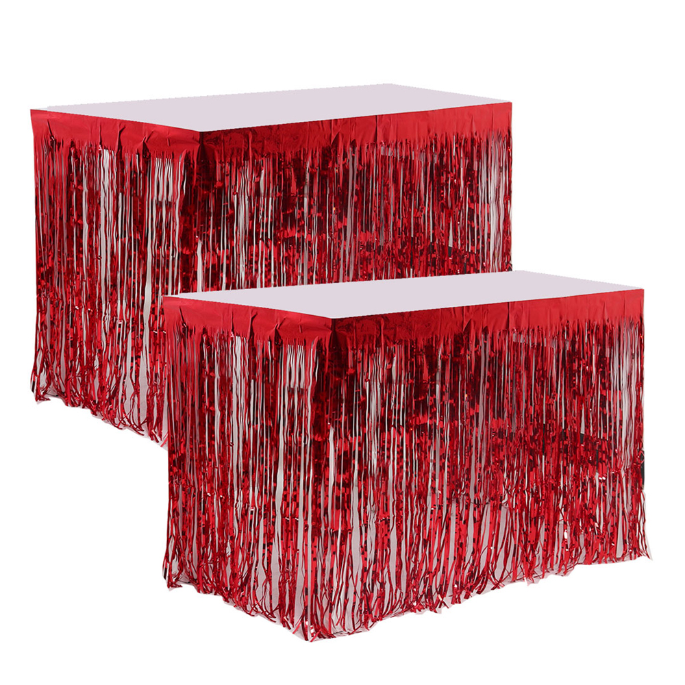 タンゴスリット鉄板10枚 Foil Fringe Table Skirts - Elegant Party Decor Solutions