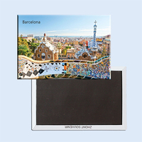 Aimant de réfrigérateur promotionnel rectangulaire en métal, souvenir de pays et de ville, art populaire, durable, tailles personnalisables