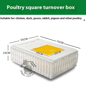 Cage de transport d'animaux en plastique extra large-Panier de retournement pour poulet canard oie lapin <span class=keywords><strong>pigeon</strong></span> avec un cadre pratique - Product Image 5