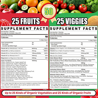 Gummies Super Fruits & Super Légumes Combo 25 Fruits 25 Légumes Saveur Baies Mixtes Complément Alimentaire Quotidien à Large Spectre