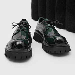 Zapatos Formales de Negocios y Boda de Alta Calidad, Modernos, de Cuero Genuino, Transpirables, con Cordones, Ligeros, Retro, con Suela Plana - Product Image 5