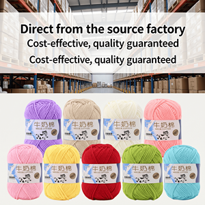Hilo de Algodón de Leche de 5 Capas Directo de Fábrica, Hilo Suave <span class=keywords><strong>para</strong></span> Tejer a Mano y Crochet, 50g por Ovillo <span class=keywords><strong>para</strong></span> Amigurumi y Mantas - Product Image 6