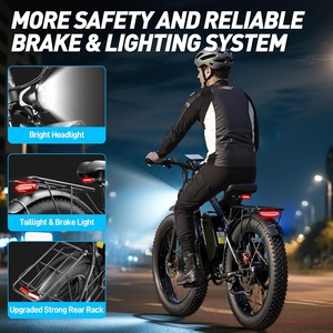 Vélo <span class=keywords><strong>pour</strong></span> adultes, batterie 32AH, autonomie de 100 miles, puissance maximale de 5000W, 52V, double moteur, vélo électrique 40-47 MPH, 24 pouces - Product Image 3