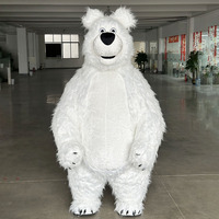 Costume de mascotte animale personnalisable, ours blanc, personnage de film, gonflable de Noël pour adultes
