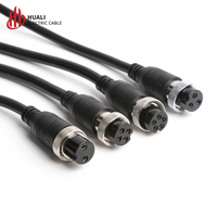Prise d'alimentation automobile GX20 8P en cuivre plaqué argent 10A IP44 moulée par injection, double tête femelle, câble de 1 mètre