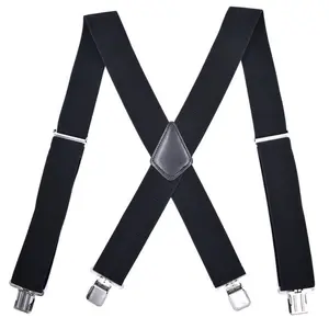 Wholesale High Quality Black Suspenders Custom Red Plain Cheap Boy W Braces Elastic Clips 5cm W Suspenders for Men