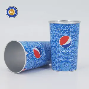 Taza de cóctel de cerveza de Metal, Logo personalizado, reciclable, para fiesta, vaso de aluminio de Cola