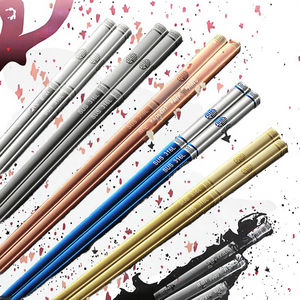 ตะเกียบเหล็กคุณภาพสูง <span class=keywords><strong>Ironx</strong></span> ผลิตในจีน ทำจากสแตนเลส 316 จำนวน 5 คู่ ของแจก ดีไซน์คลาสสิก Kuaizifuzikuai316 - Product Image 2