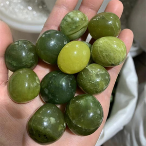 Natural Crystals Wholesale 20-30mm Green Xiuyan <strong>Jade</strong> Crystal Tumbled <strong>Stones</strong> for Gift - Product Image 6