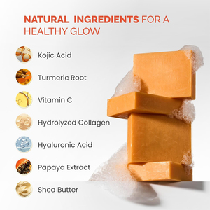 Savon au Curcuma Fait Main pour le Corps – Nettoyant Éclaircissant pour Aisselles Foncées, Jambes et Corps – Savon Visage Illuminateur pour une Peau Douce et Saine – Soin de Beauté - Product Image 3