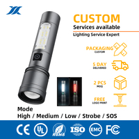 Linterna LED Recargable USB 2026, Nueva, Blanca, con Láser COB, para Camping, Emergencias en el Hogar