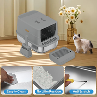 Litière pour chat entièrement fermée en acier inoxydable, grande taille, nettoyage automatique, facile à nettoyer, désodorisant, accessoires pour animaux de compagnie, vente en gros