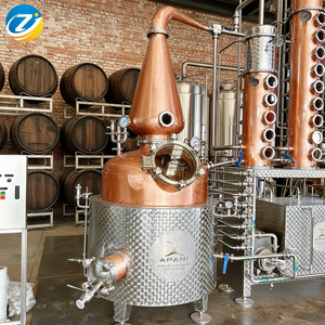 Equipo de Destilación en Columna de Cobre, Sistema de Destilería Todo en Uno para Producción de Ginebra, Vodka, Ron, Whisky, Brandy y Alcohol - Product Image 1