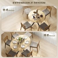 Table à manger ronde SENYU Homecom 135 cm, plateau en bois, pieds en métal, design moderne minimaliste, 6 places, meubles de maison stables