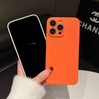 Étui magnétique en silicone souple avec recharge sans fil, étui en microfibre pour iPhone 15 Pro Max, modèle 14 Plus