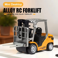 AiJH 1:64 Modelo de Montacargas RC, Camión Volquete Miniatura de Aleación con Acción de Horquilla, Juguetes de Camiones de Construcción con Control Remoto