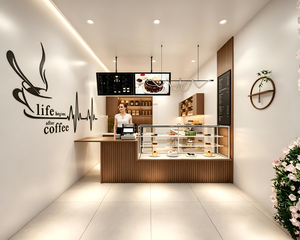 Barra de Bar Personalizada para Cafetería con Iluminación LED para Diseño Interior y Equipamiento Llave en Mano - Product Image 1