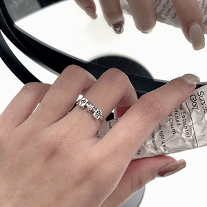 S925 Sterling Silver Mahjong <b>Ring</b> For Women Vintage Style Adjustable <b>Open</b> Design Everyday Wear Fine <b>Ring</b> - Product Image 3