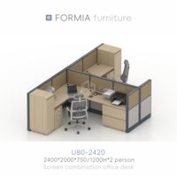 Meubles de bureau modernes, poste de travail en cubique pour centre d'appels, table de travail, cloison de bureau, bureau d'ordinateur, poste de travail modulaire pour 2 personnes