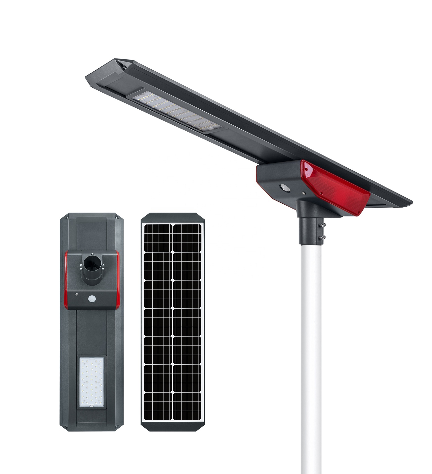 W 30W 40W 50W Control automático Park mucho integrado Luz de calle Solar con Sensor de movimiento