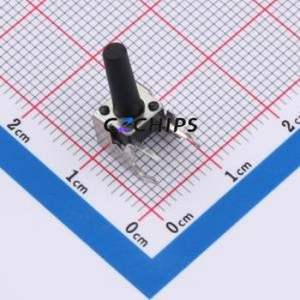 TS6614ZJ 022 Tactile Switch Bent Lead Through Hole-4P,7.3x6.1mm Single Pole Single Throw Round Button 2.5N Right Angle Insert - Product Image 1