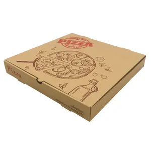 מותאם אישית מודפס קראפט נייר פיצה תיבות עם לוגו עבור אריזה