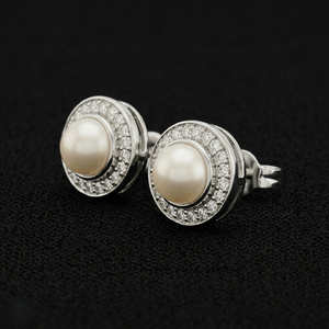 Pendientes de diamantes de platino de alta gama, piedras redondas de corte brillante, diseño minimalista y elegante, joyería fina para mujer - Product Image 4