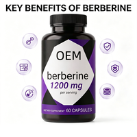 Capsules de Berbérine OEM 1200mg Haute Puissance – Soutien Métabolique et Gestion Énergétique pour la Glycémie et le Contrôle du Poids – 60 Gélules